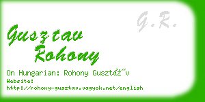 gusztav rohony business card